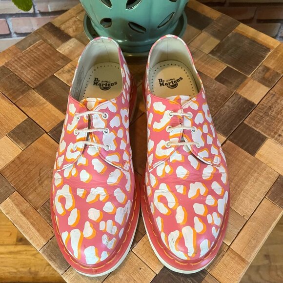 👞 Dr. Martens 1461 Printed Oxfords – Pink/White Leopard – Sz 9W 8M 7UK 41EU - Picture 3 of 5